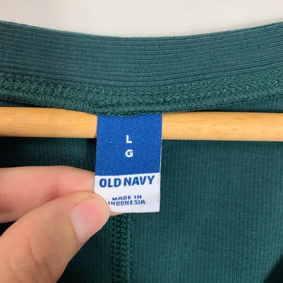 Old Navy Womens Dress Rib-Knit Henley Midi Sz Large Emerald Isle Ribbed Comfort - Picture 4 of 9